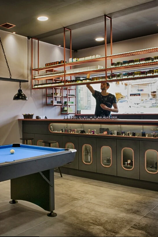 The Vape Corner Lounge — interior detail